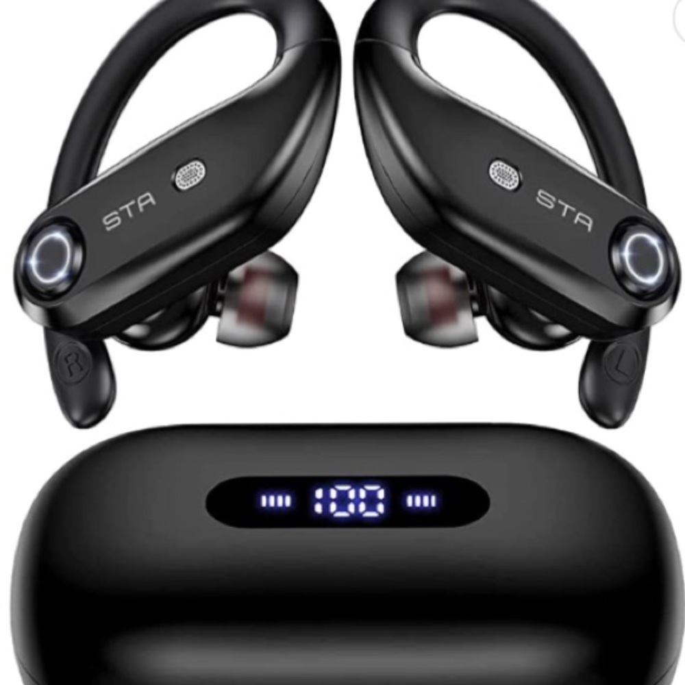 Bluetooth black over ear earbuds